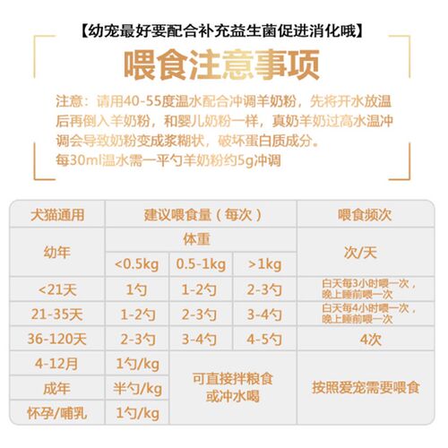 贝翔宠物羊奶粉260g新生犬猫泰迪金毛幼犬老年犬营养补充通用奶粉