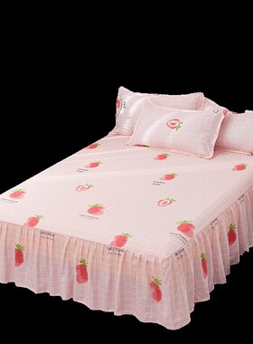 床罩床裙式床套单件床垫罩保护席梦思防尘防滑1.5m1.8米床单床笠