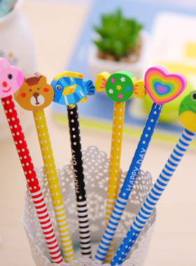 小学生铅笔带橡皮儿童学习用品无毒铅笔幼儿园奖品新年礼物