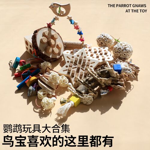 鹦鹉玩具解闷自嗨牡丹虎皮小鹦鹉啃咬玩具通草球小太阳专用鸟玩具