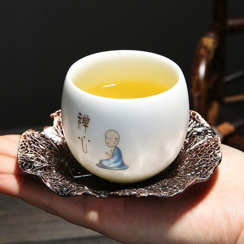 茶具配件陶瓷单杯亚光茶盏主人杯日式品茗杯功夫大小茶杯子定制