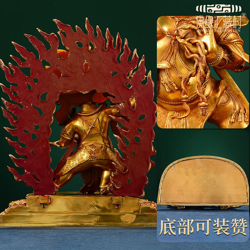 藏村全鎏金金刚手铜像居家桌面彩珠镶嵌铜金刚手装饰摆饰10寸,家居饰品,装饰摆件,淘宝优惠券,粉丝福利购,淘宝优惠卷