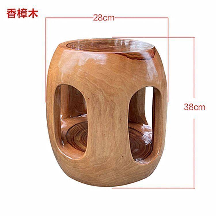 香樟木凳子古筝原木墩吧台凳中式实木喝茶餐桌化妆台换鞋凳子家用