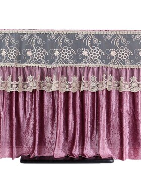 电视机罩新款红蓝色防尘罩帘挂式座曲面65液晶425055英寸开机不取