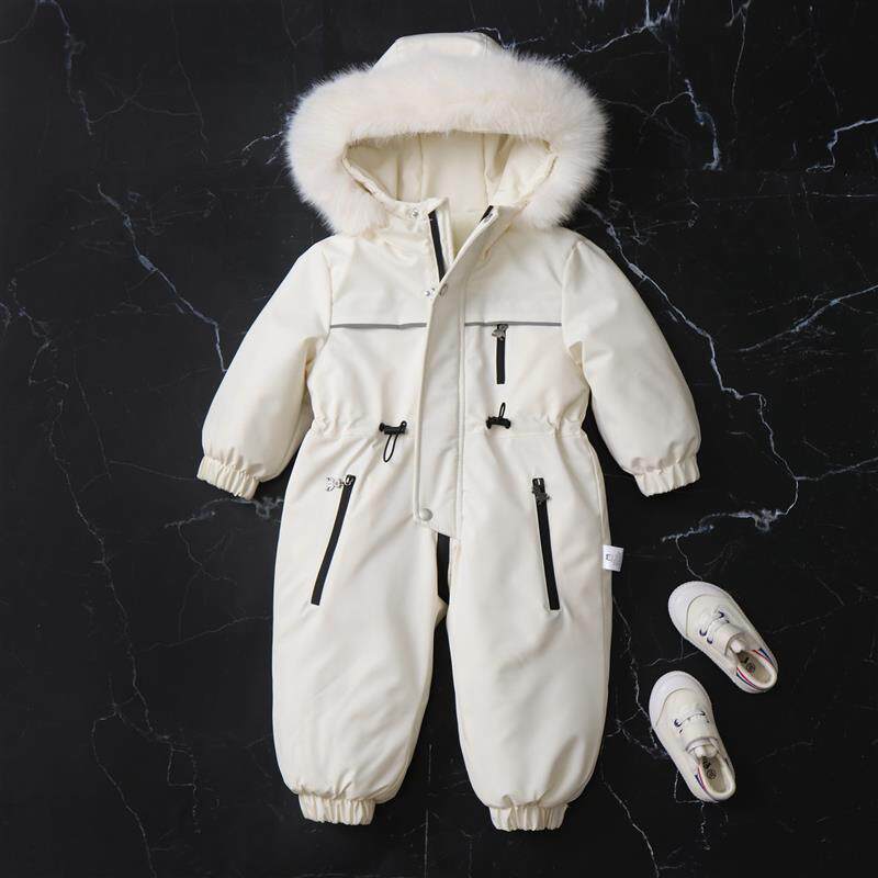 宝宝连体衣 儿童滑雪服加绒加厚保暖防风棉服男女童冬季外出爬服