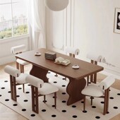 法式 中古风实木办公桌餐桌家用长方形会议桌书桌茶桌复古桌椅组合