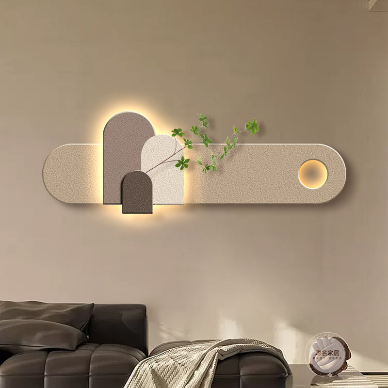 侘寂风客厅装饰画立体砂岩肌理画沙发背景墙壁灯画级感卧室挂画,家居饰品,现代装饰画,淘宝优惠券,粉丝福利购,淘宝优惠卷