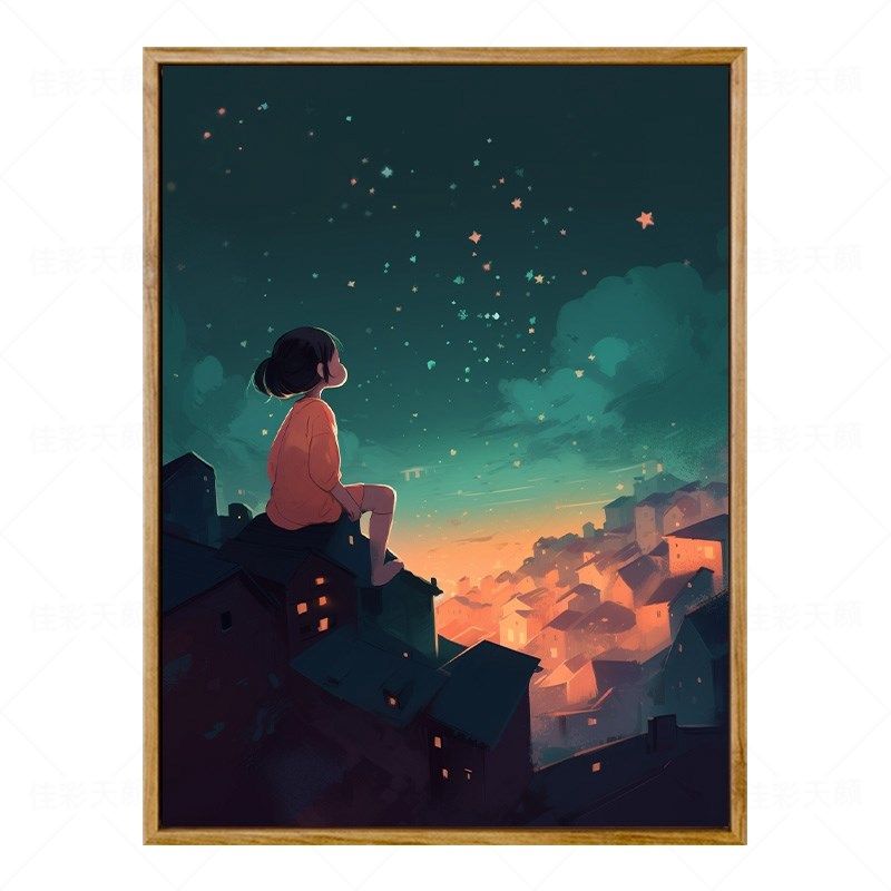 diy数字油画填充填色水手工油彩画期待未来客厅装饰挂画,家居饰品,DIY/数字油画,淘宝优惠券,粉丝福利购,淘宝优惠卷