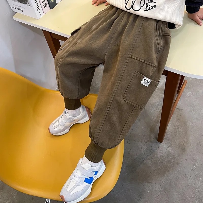 男童工装裤秋冬款儿童2023新款裤子冬季加绒长裤中小童宽松休闲裤,童装/婴儿装/亲子装,裤子,淘宝优惠券,粉丝福利购,淘宝优惠卷