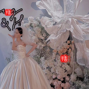 婚庆巨型纸艺大型手工化蝶花创意造型婚礼堂舞台背景装饰褶皱纸花