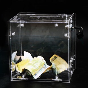 乐捐箱透明亚克力捐款箱罚款箱爱心箱名片盒意见箱透明房卡回收箱