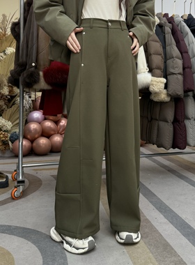 【恩佳专享】1-6H 新款高腰宽松潮酷工装加绒休闲裤 282511