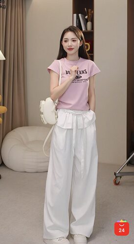 5-10F【花瓣裤】新款设计感屁帘假两件阔腿休闲裤 12614