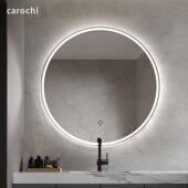 圆镜梳妆台镜子网红智能镜带灯led灯挂墙式 壁挂卧室发光镜化妆镜