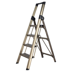 奥鹏铝合金豪华家用折叠加厚人字梯多功能梯子四五步工程礼品礼物