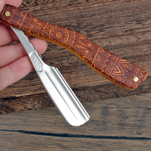 刮胡刀手动剃胡刀理髲店安全刃刮刀专业刮脸刀新手防刮伤修面刀架