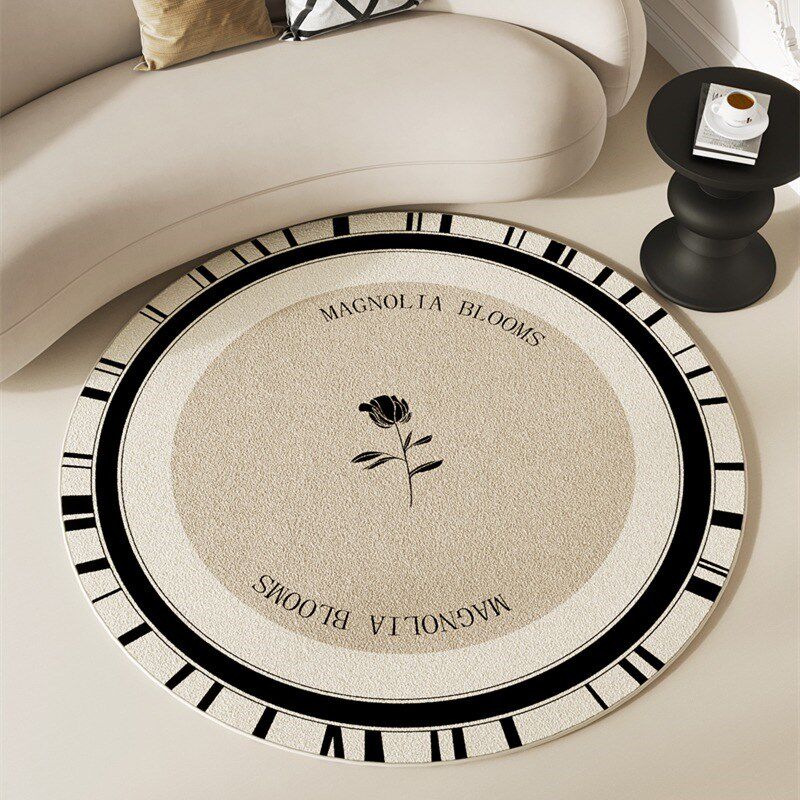 奶油风圆形地毯轻奢高级感客厅茶几卧室床边化妆凳梳妆台椅子地垫,居家布艺,转椅地垫,淘宝优惠券,粉丝福利购,淘宝优惠卷