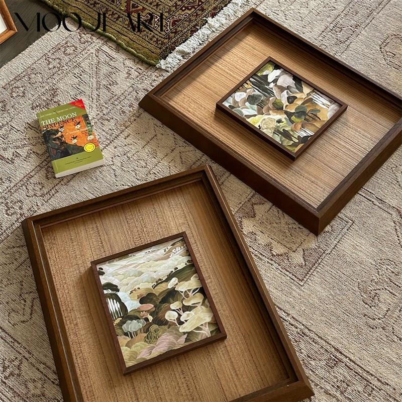 山丘】木吉金丝柚木好寓意装饰画中古高级感玄关挂画客厅卧室壁画