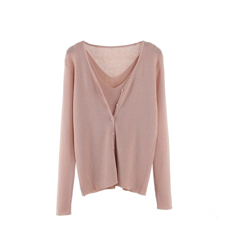 吊带背心加针织开衫两件套女夏2024新款显瘦时尚套装女空调衫外套