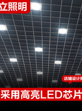 黑色led方形铝格栅吊顶灯筒灯嵌入式15x15葡萄架专用灯10x10射灯