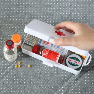 迷你小药箱家用车载旅游旅行户外急救箱学生便携口罩小型药盒家庭