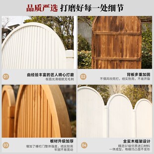 户外防腐木庭院栅栏小门花园围栏门小院入户护栏带门门口篱笆拱门