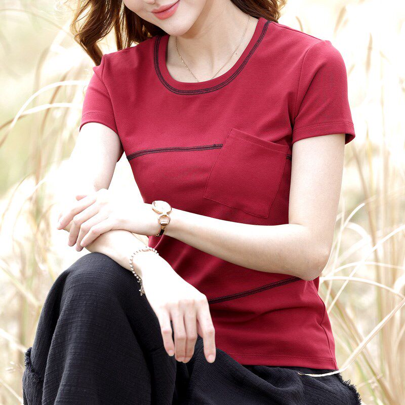 配高腰阔腿裤的初春上衣2024短款百搭显瘦秋款体桖女夏纯白色t恤