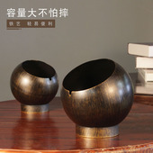 铁艺创意西餐厅桌面垃圾桶个性 网咖KTV怀旧复古防风特大号烟灰缸