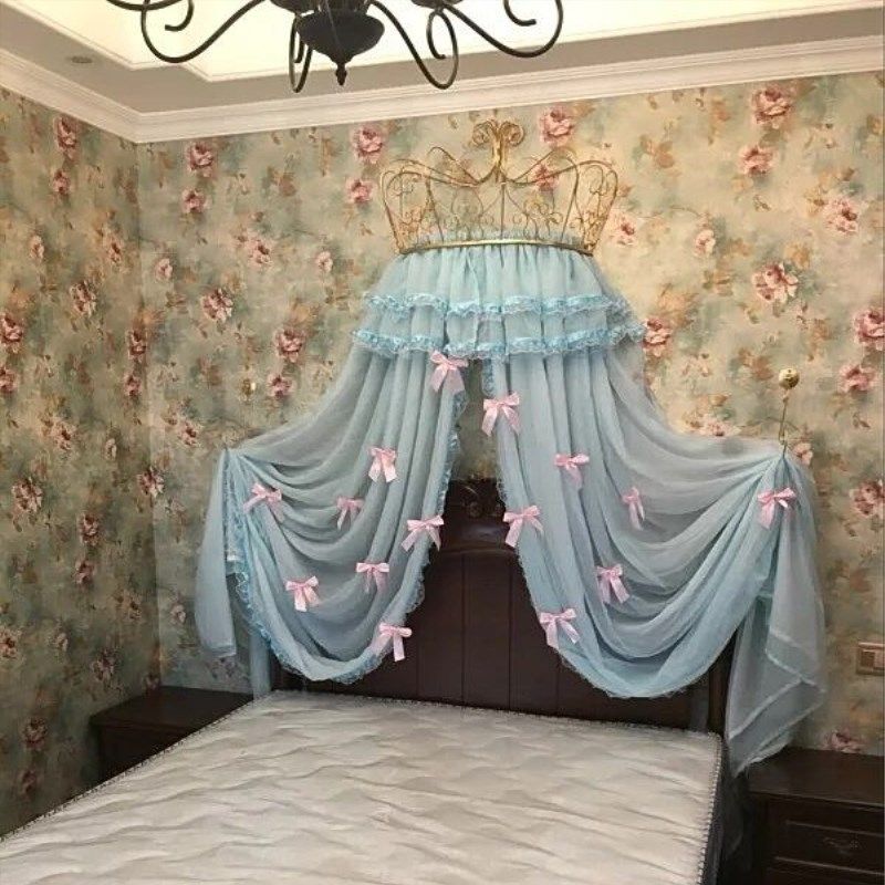 床幔公主欧式法式少女可爱床头帘纱帘装饰帘粉嫩宫廷含高档皇冠架,床上用品,床幔,淘宝优惠券,粉丝福利购,淘宝优惠卷