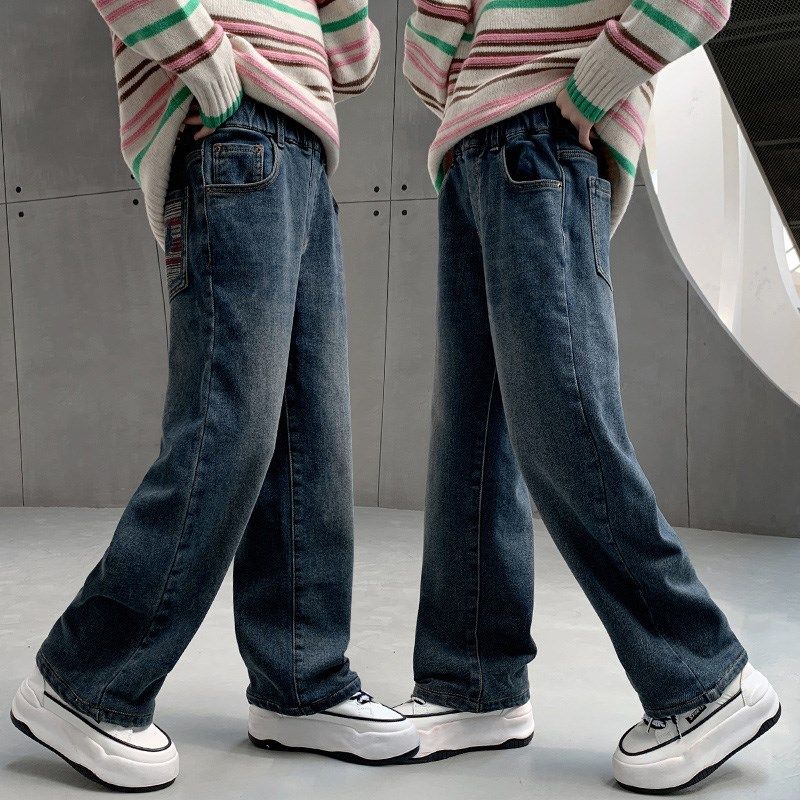 女童加绒阔腿牛仔裤秋冬2023新款儿童中大童一体加厚冬季春秋女孩,童装/婴儿装/亲子装,裤子,淘宝优惠券,粉丝福利购,淘宝优惠卷