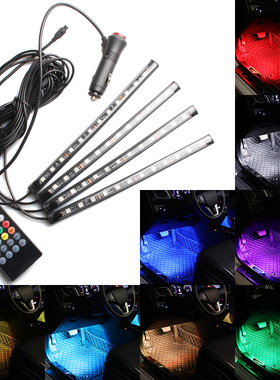 汽车氛围灯车内免改装led气氛灯车载usb脚底内饰灯音乐节奏灯装饰