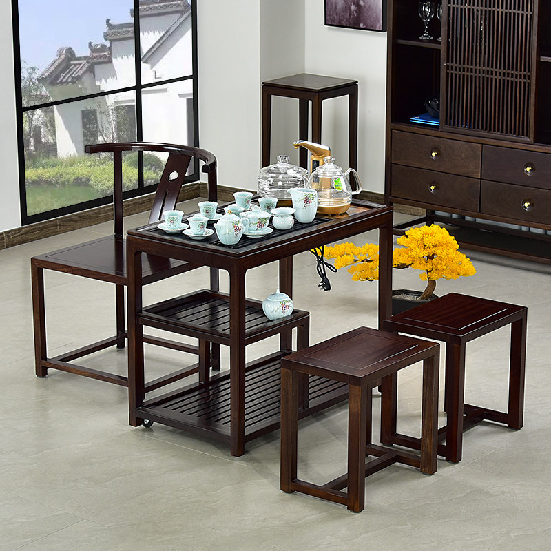 移动式茶台茶桌家用乌金石实木新中式飘窗小茶几阳台客厅沙发边柜,住宅家具,茶几,淘宝优惠券,粉丝福利购,淘宝优惠卷