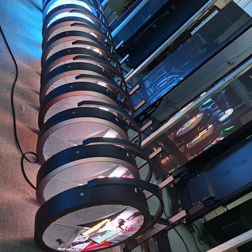 LED招牌 户外LOGO屏室外防水全彩门头屏 椭圆广告牌LED灯箱防水