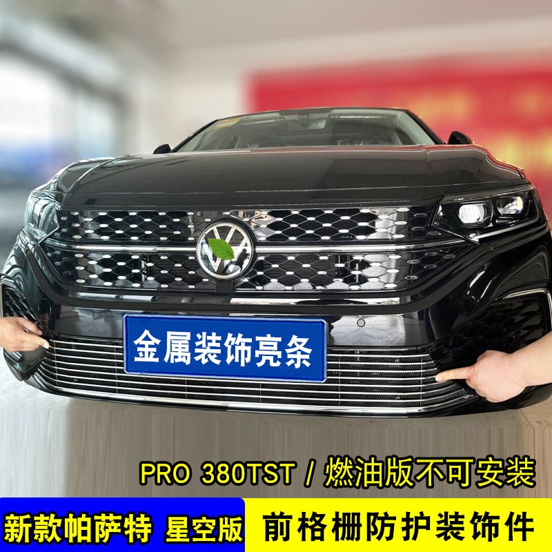 22-25款大众帕萨特中网改装饰条 前杠专用防虫网亮条配件汽车用品