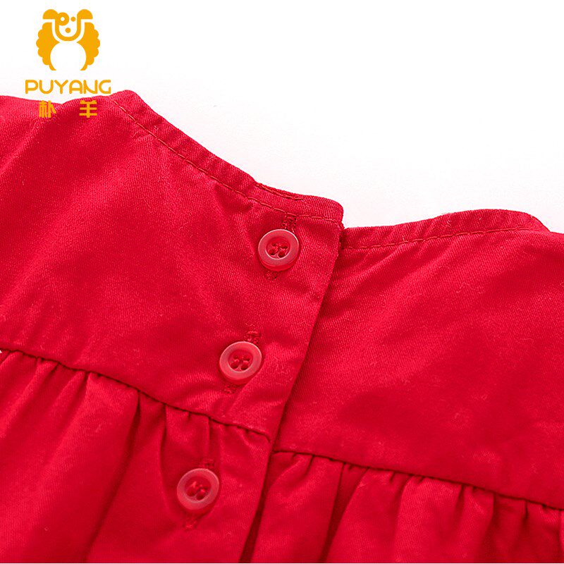 女宝宝连衣裙春秋小女孩公主裙子红色抓周生日婴儿一周岁新年礼服