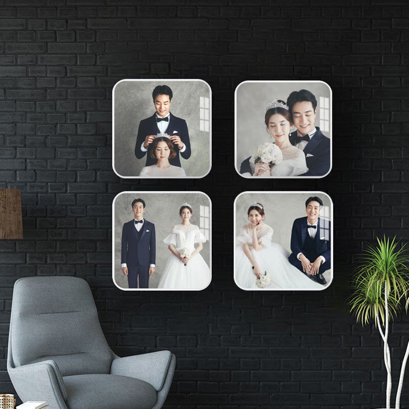 婚纱照相框挂墙床头48寸大尺寸结婚照放大九宫格定制儿童照全家福
