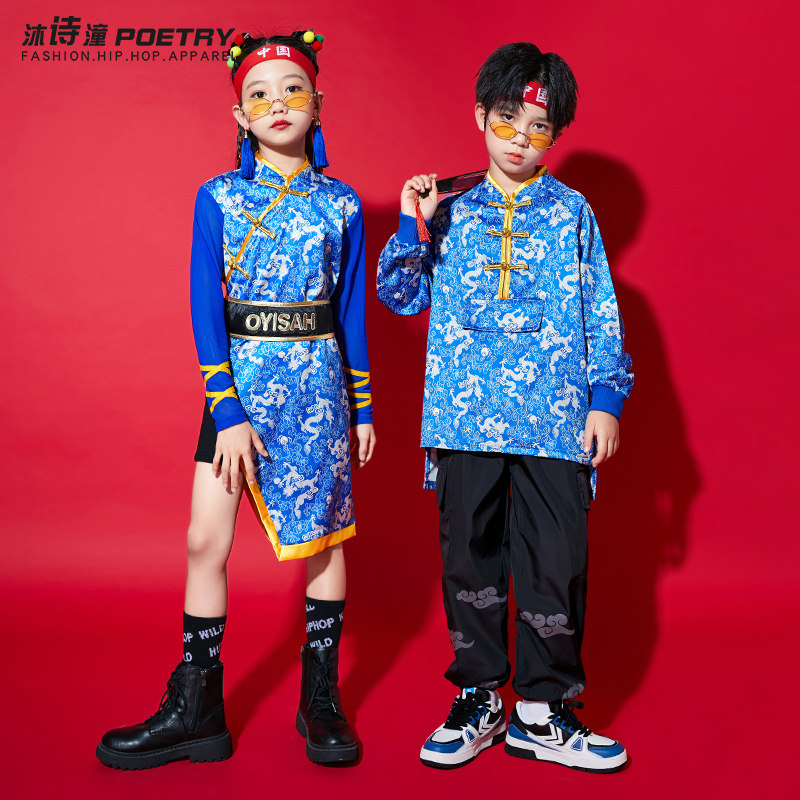 儿童小学生国庆合唱服中国风演出服男童唐服班服幼儿园汉服表演服