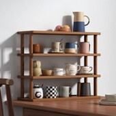 桌面博古架茶叶紫砂壶摆放架新中式 茶桌台小型茶杯具置物架子收纳