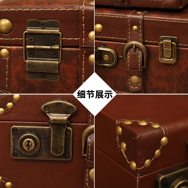 复古箱子欧式老旧皮箱落地摆件服装店装饰品老物件场景道具手提箱
