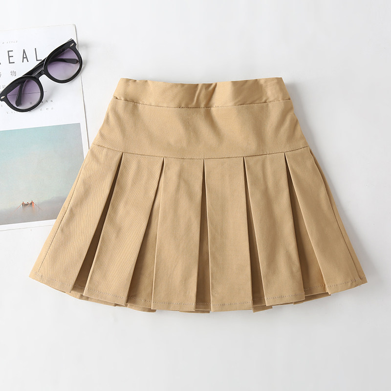 女童短裙黑色半身裙2019秋冬洋气百褶裙学院风小学生学校表演裙子