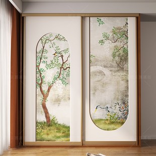 凯贝嘉新中式复古树木装饰衣柜门贴画改造老式柜子贴纸自粘防水