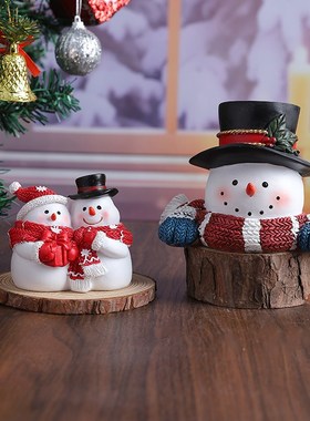 创意圣诞雪人小夜灯摆件氛围感装饰品家居客厅桌面玄关摆设小礼物