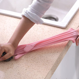 曼妙夏天洗碗手套女家务洗衣衣服防水橡胶厨房耐用型薄款胶皮家用