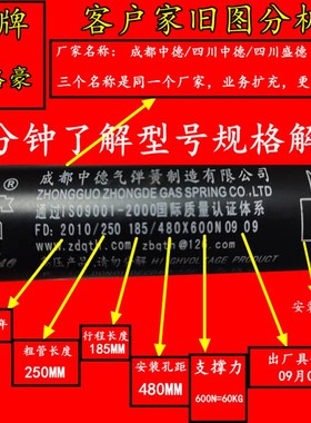 580X800N 双虎家居 液压杆 凯路豪 气压杆 床用气支撑 中德气弹簧
