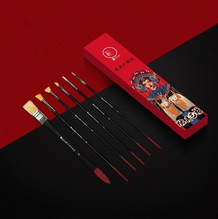 正极水粉笔精选单支丙烯油画水彩水粉扇形勾线笔艺考猪鬃尼龙画笔