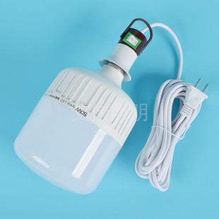 超亮led灯泡罗螺旋灯头通用螺口e27家用吊式插座带开关延长插头线