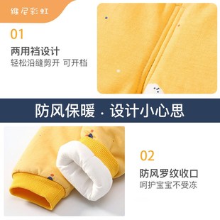 婴儿冬装夹棉套装宝宝保暖外套新生儿衣服秋冬季分体护肚棉衣棉裤