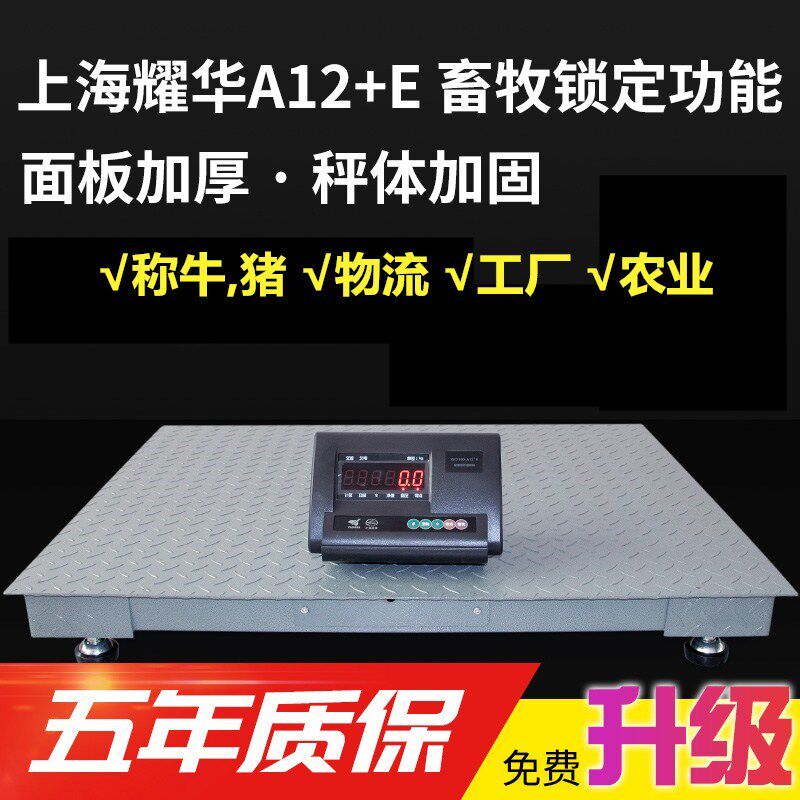 上海耀华地磅秤1-3吨地磅工厂物流电子秤5吨地磅称猪牛小型地磅秤
