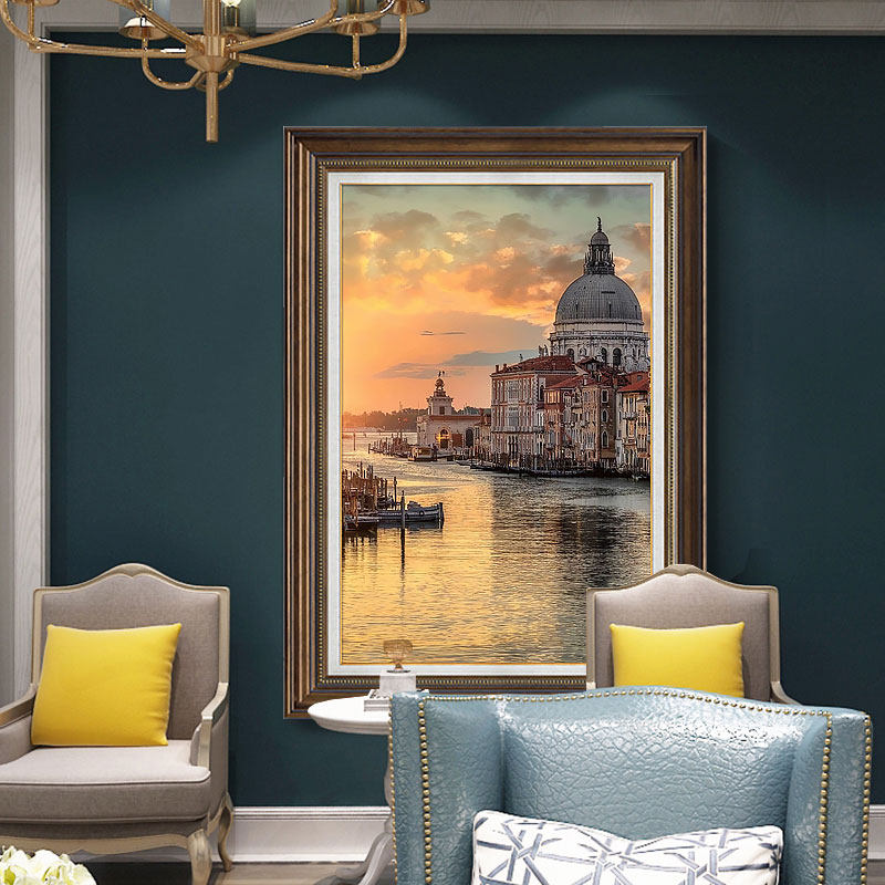 欧式挂画客厅装饰画油画风景画餐厅壁画走廊竖版威尼斯建筑复古风,家居饰品,现代装饰画,淘宝优惠券,粉丝福利购,淘宝优惠卷