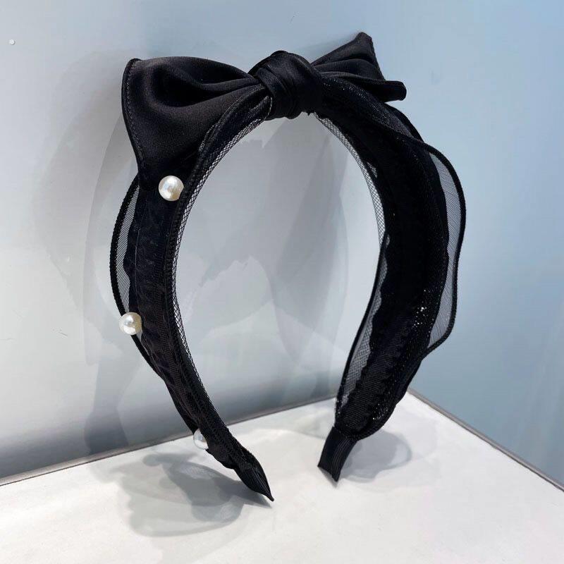 在逃公主蝴蝶结超仙发箍女 日韩高级感珍珠网纱洋派发箍发夹压发